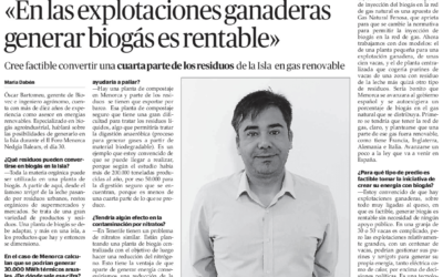 Entrevista en el diari de Menorca sobre el biogás.